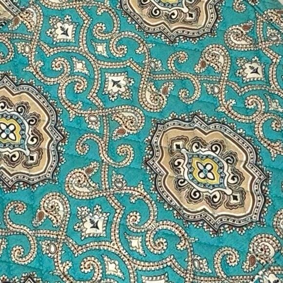 Vera Bradley Totally Turquoise Messenger Crossbody Bag Purse  | Retired Pattern - Picture 4 of 13